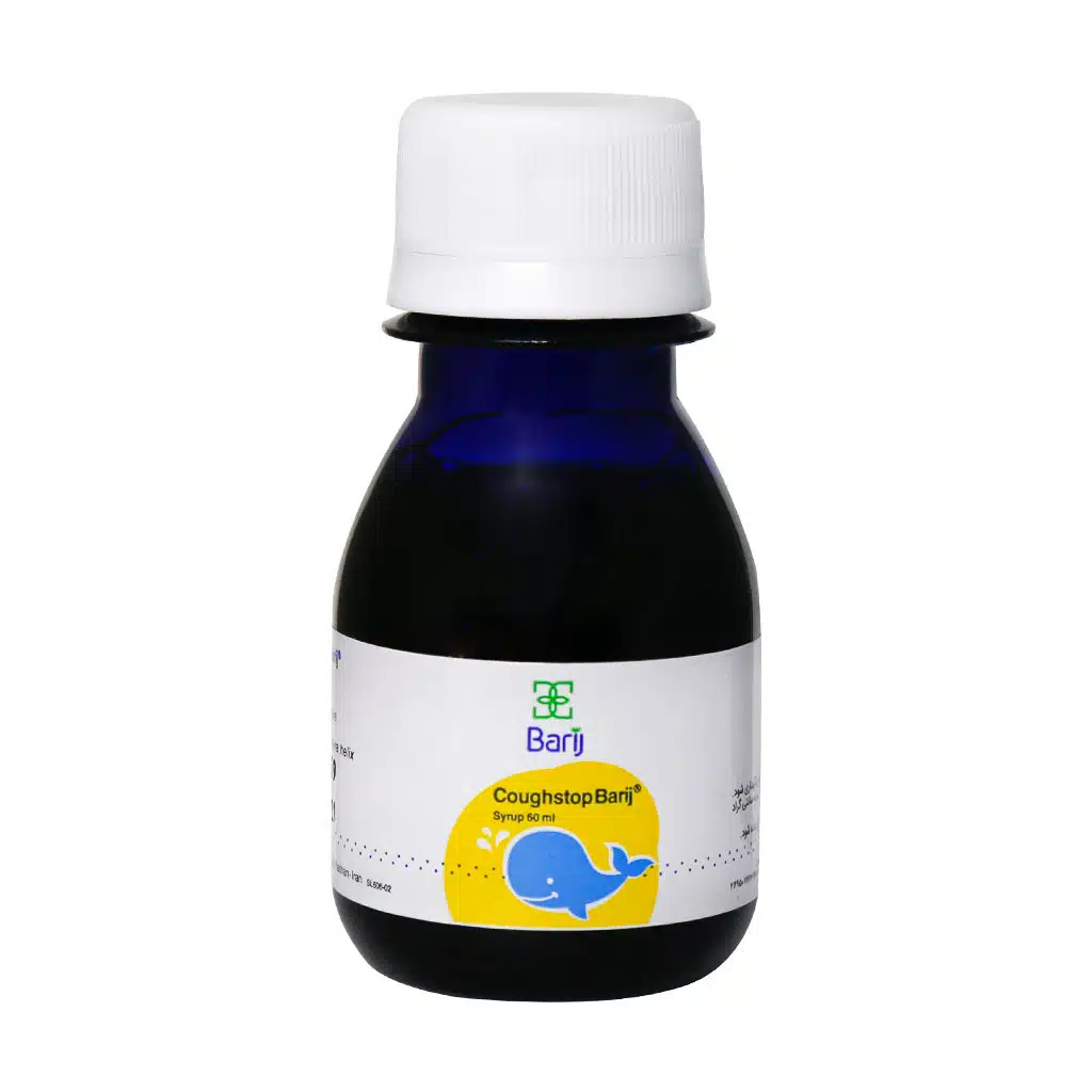 شیشه شربت کاف استاپ باریج اسانس ۶۰ میلی لیتر برای سرفه و تنگی نفس