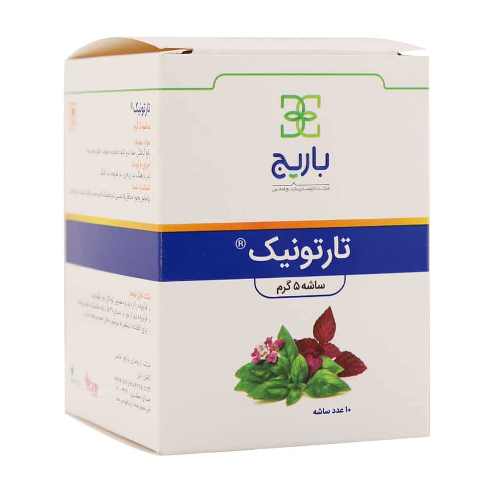بسته ساشه تارتونیک باریج اسانس ۱۰ عددی پودر گیاهی ضد سرفه و گرفتگی صدا