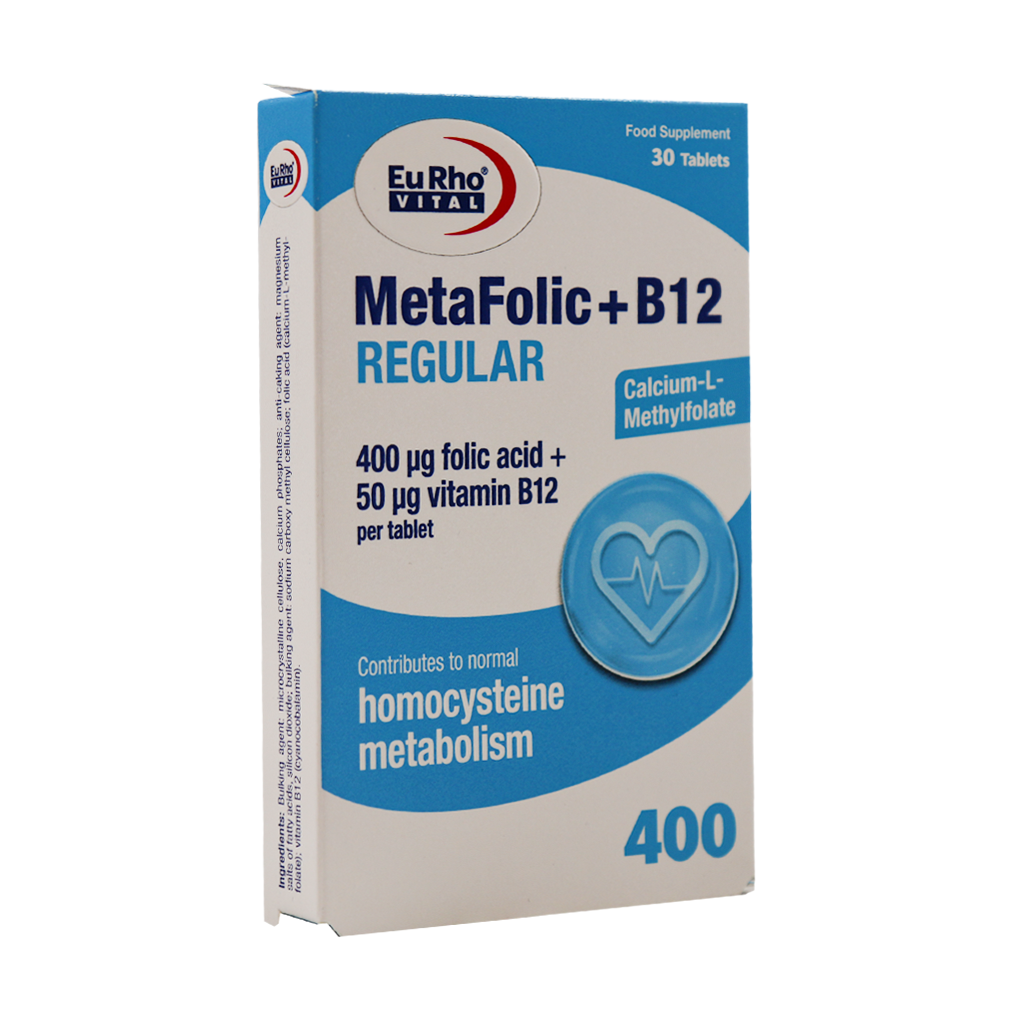 بسته ۳۰ عددی قرص متافولیک پلاس B12 رگولار یوروویتال