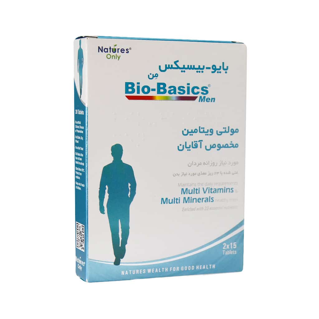 بسته قرص مولتی ویتامین بایوبیسیکس آقایان نیچرز اونلی ۳۰ عددی
