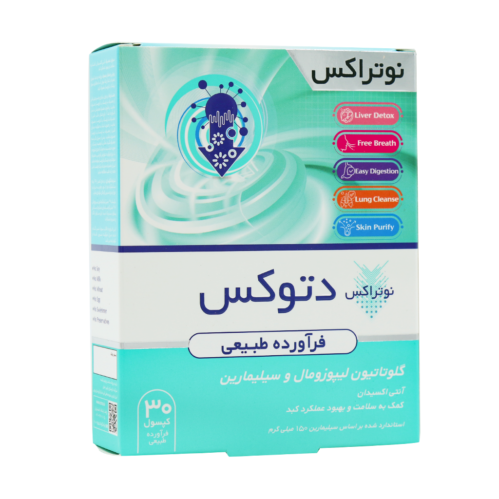 بسته ۳۰ عددی کپسول دتوکس نوتراکس برای پاکسازی و بهبود کبد