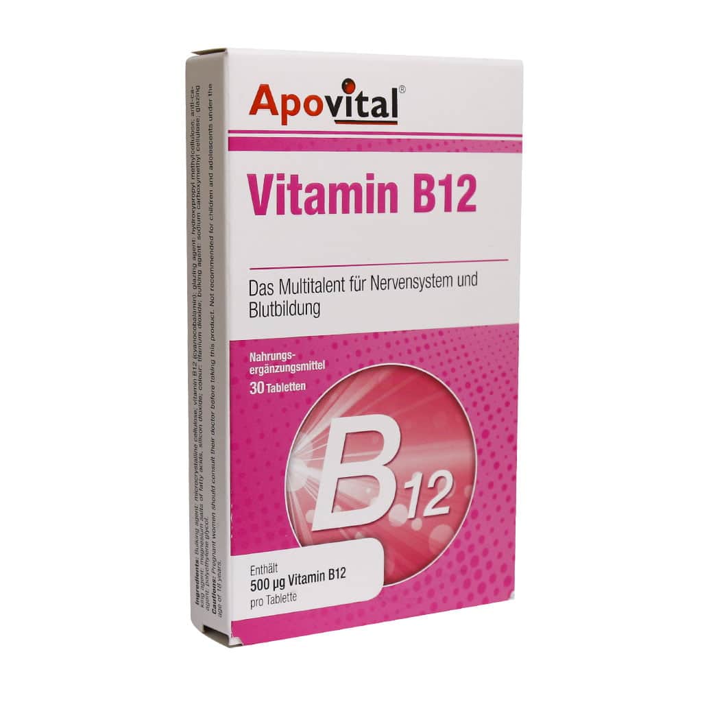 جعبه قرص ویتامین B12 آپوویتال ۳۰ عددی